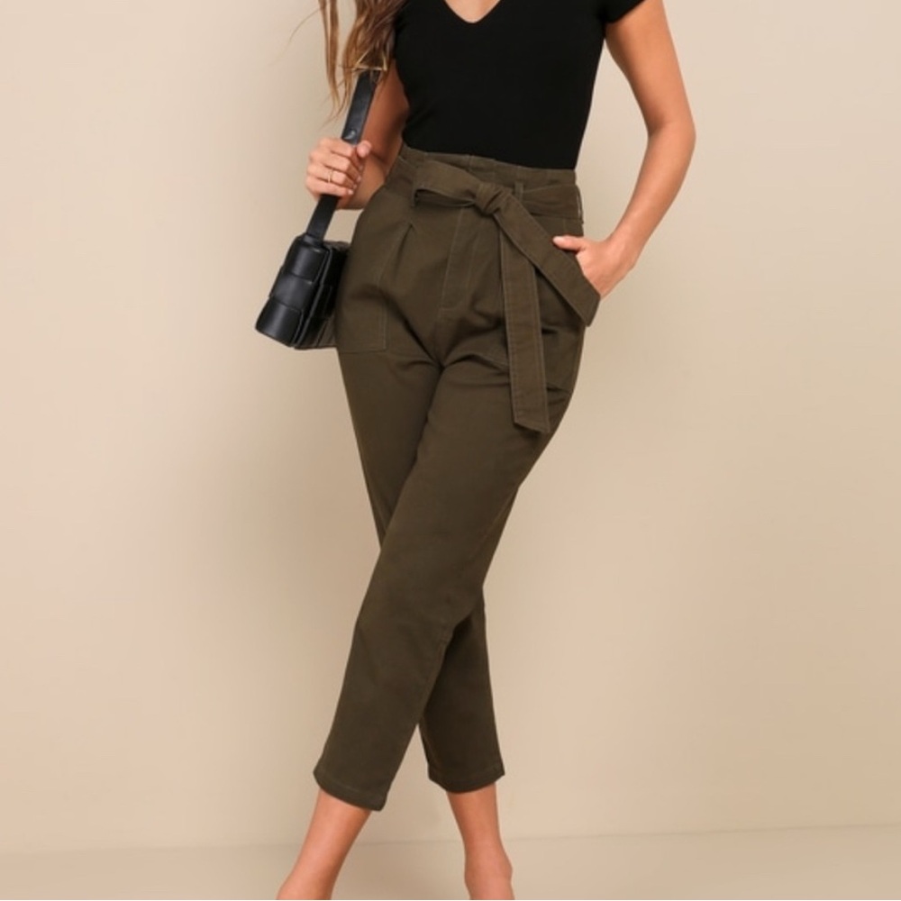 Lulu’s Green High-Waisted Pants SZ S NWOT
